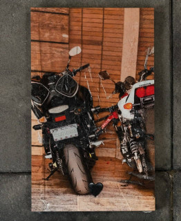 تابلو طرح موتورسنگین بیکینگ مشکی ابعاد 60 در 100 *Biking